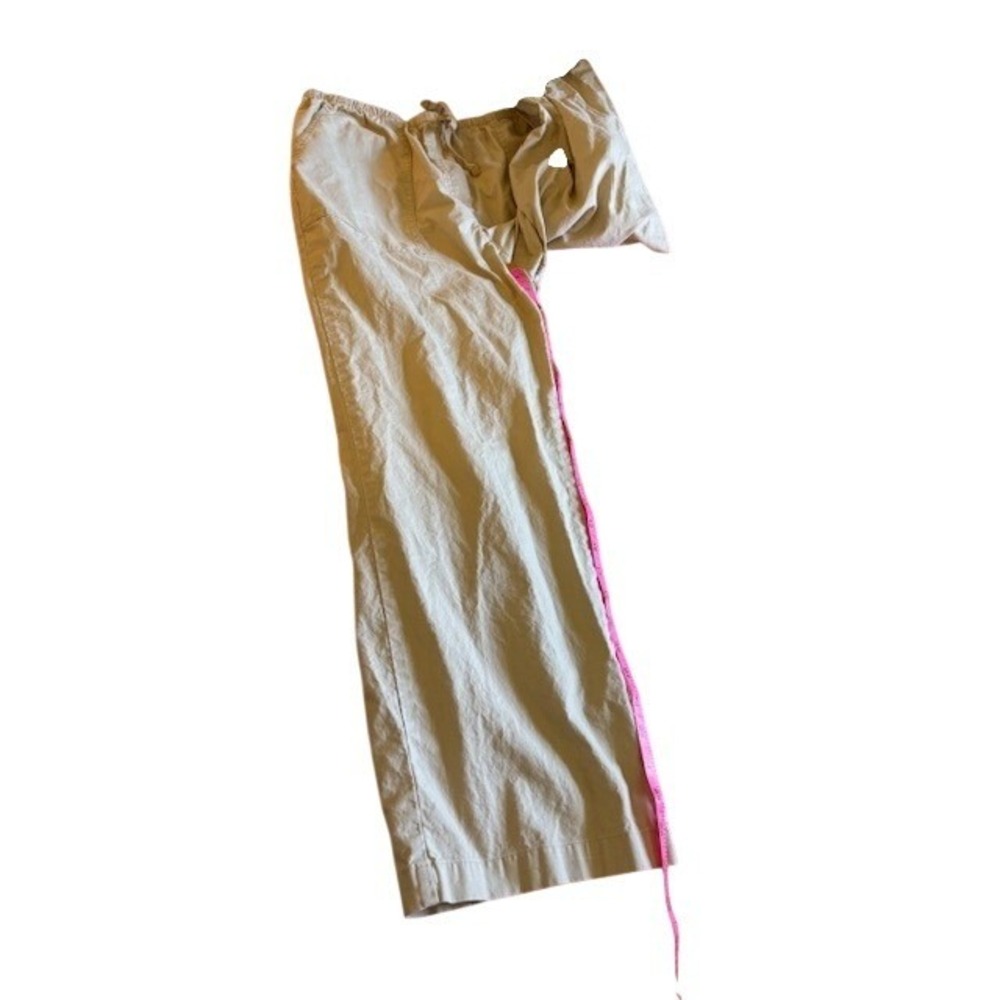 LL Bean Classic Fit Khaki Tan Drawstring Elastic Waist Pants Women's M Petite - Picture 8 of 8
